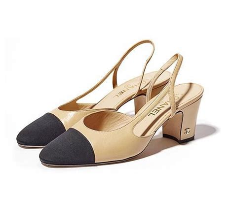 chanel beige two tone shoes|Chanel slingback price euro.